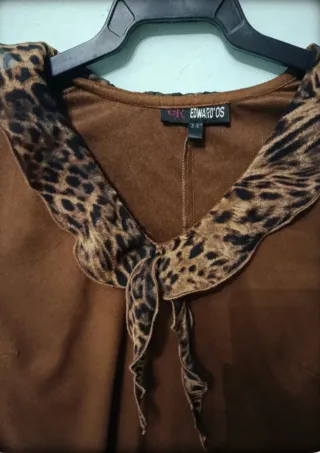 Conjunto Falda y Blusa Marrón Animal Print