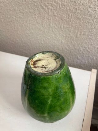 Brocca in ceramica vintage smaltata verde