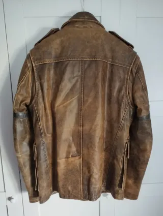 HAGO ENVÍOS Chaqueta de cuero estilo motero