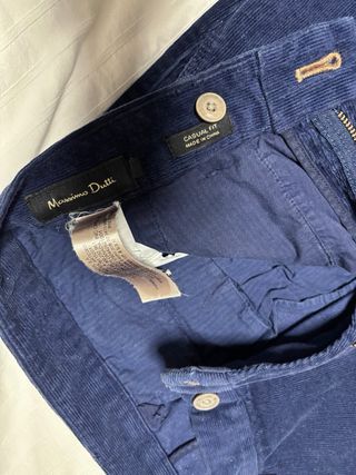 Pantalón pana fina azul marino