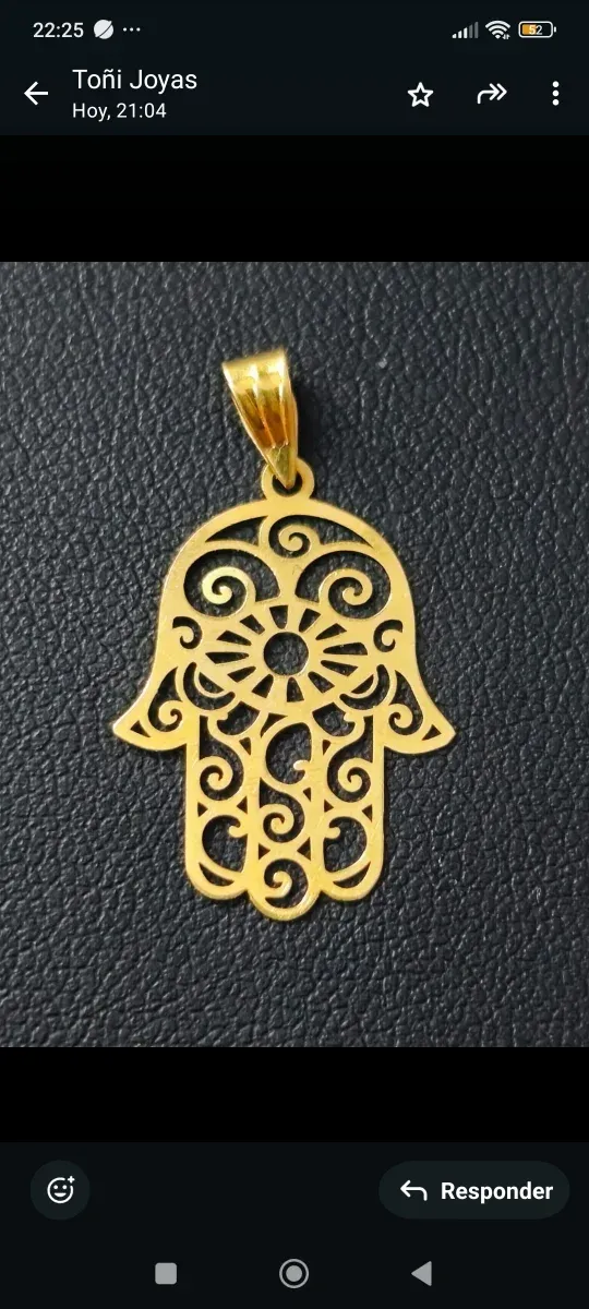 Colgante Mano de Fátima Oro 18k con ojos Zeus