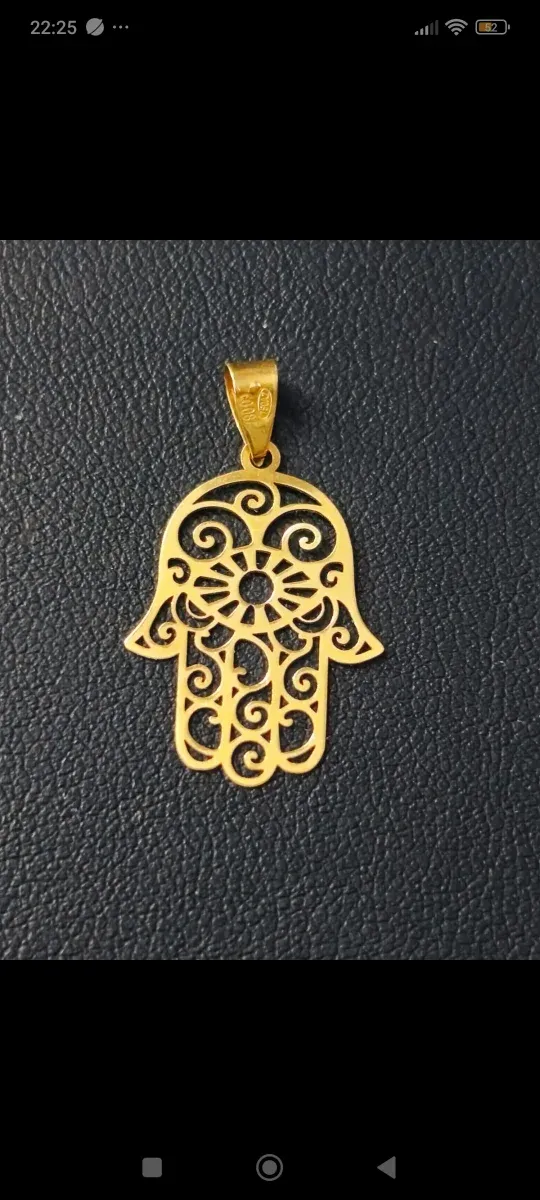 Colgante Mano de Fátima Oro 18k con ojos Zeus