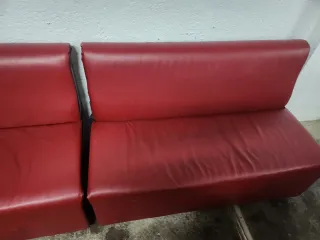 Sofá modular piel sintética rojo