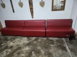 Sofá modular piel sintética rojo