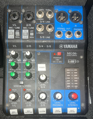 YAMAHA MG06 Mezclador de Audio