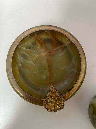 Posacenere e Zippo in Onice Vintage
