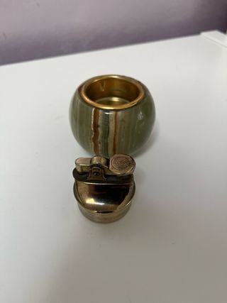 Posacenere e Zippo in Onice Vintage