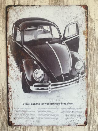 (515) Cartel Vintage Coche Clásico Volkswagen