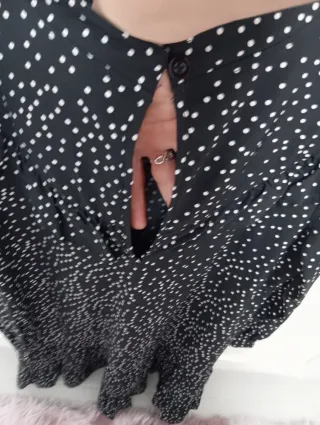 Vestido negro lunares talla S