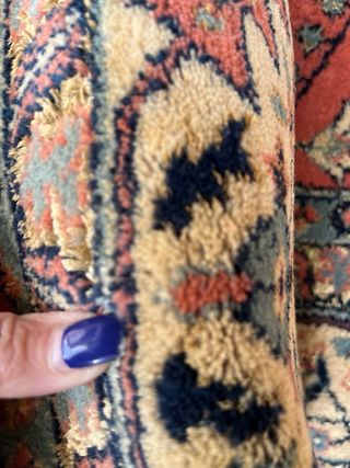 Tappeto lana vergine beige e rosso 255x174