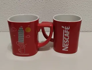 Tazas Nescafé Rojas Cerámica