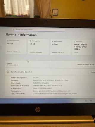 Portátil HP ProBook 440 G7 10th Gen