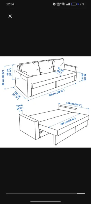 Funda reposabrazos sofá gris Friheten