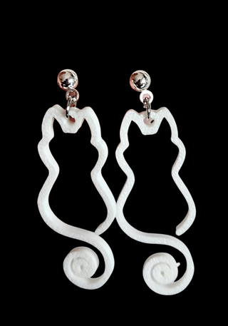 Pendientes gato blanco