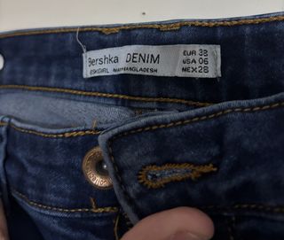 Pantalón Bershka Push Up Talla 38 Azul