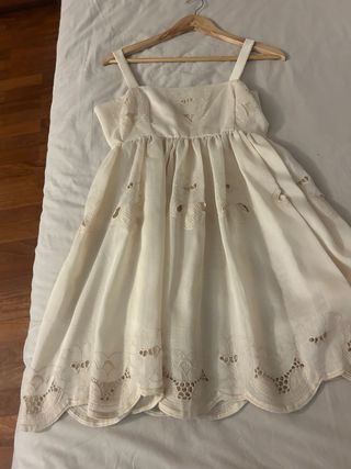 Vestido vintage beige/blanco talla M