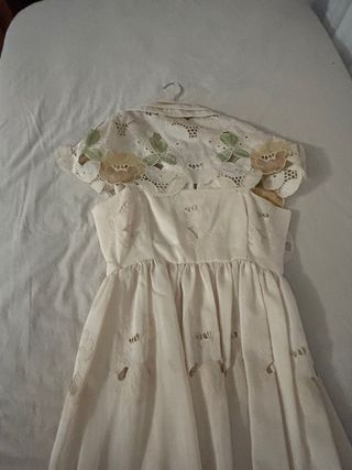 Vestido vintage beige/blanco talla M