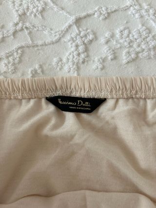 Falda larga plisada beige