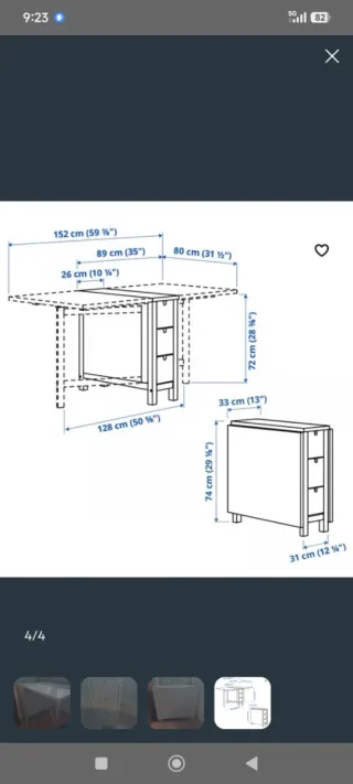 Mesa plegable Ikea blanca