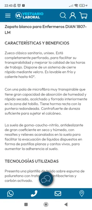 Zapatos de trabajo Dian blancos