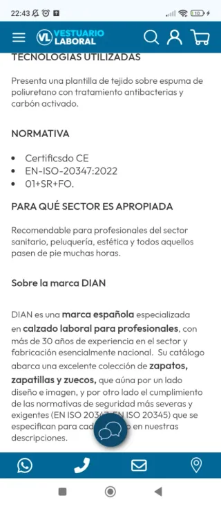 Zapatos de trabajo Dian blancos