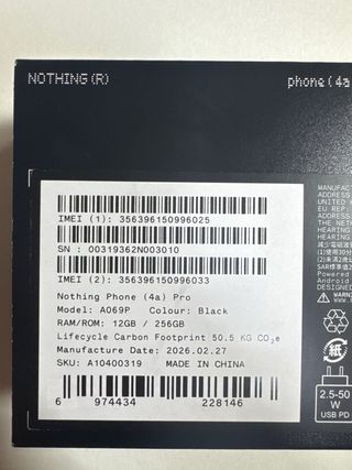 Nothing Phone (4a) Pro Negro