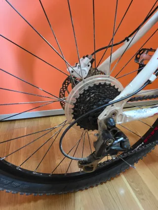 Bicicleta de montaña con diseño deportivo.