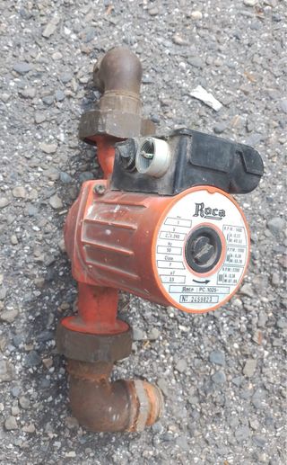 Caldera de carbón roja y negra Calderin, bomba y +