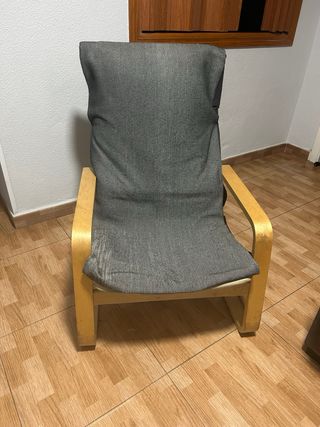 Butaca de madera y tela