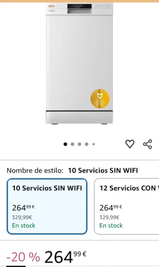 Lavavajillas COMFEE' CDWEF1034BW independiente