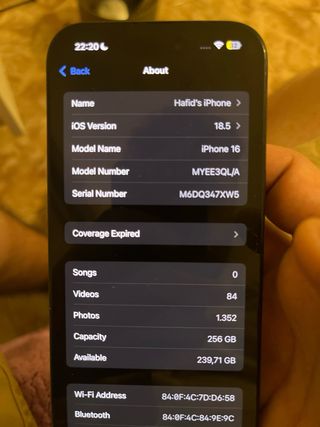 iPhone 16 256GB 91% batería como nuevo