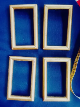 4 Marcos de Fotos Rectangulares Dorados Antiguos
