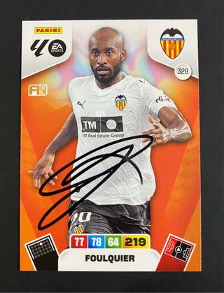 Cromo Foulquier Adrenalyn XL 25-26 firmado a mano.