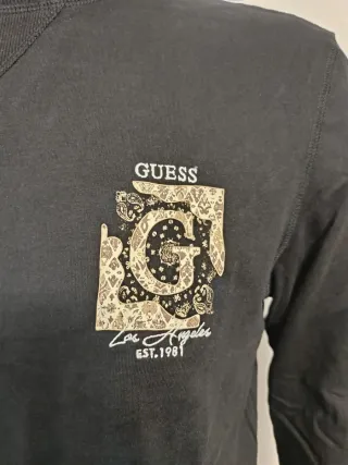 Camiseta Guess Manga Larga Negra Talla M