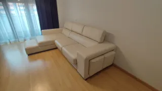 Sofá Chaiselongue Blanco Piel