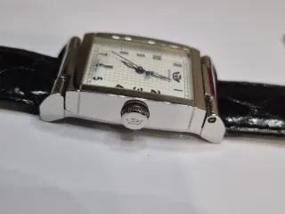 Orolo Philip Watch Rettangolare Pelle Nera reverso