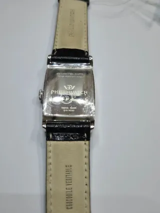 Orolo Philip Watch Rettangolare Pelle Nera reverso