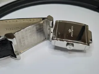 Orolo Philip Watch Rettangolare Pelle Nera reverso