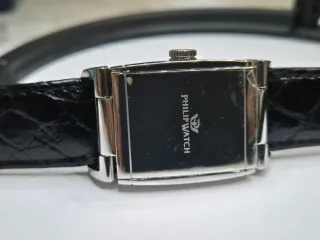 Orolo Philip Watch Rettangolare Pelle Nera reverso