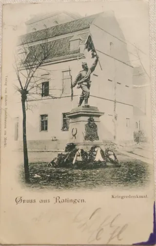 Postal Antigua Alemana Gruss aus Ratingen 1900.