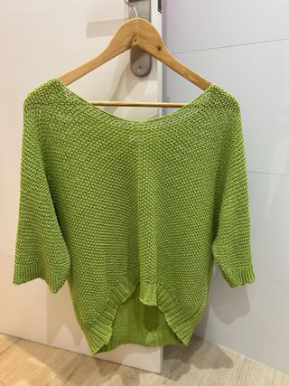Jersey verde punto fino oversize