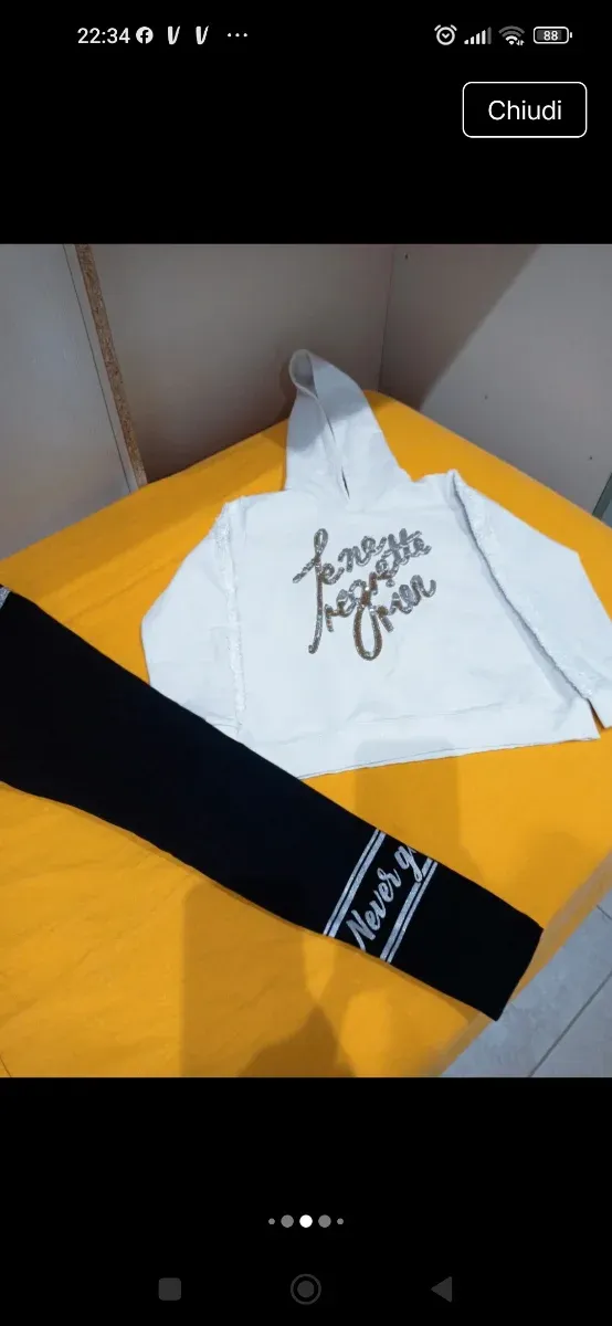 Set felpa e leggings 10/11 anni