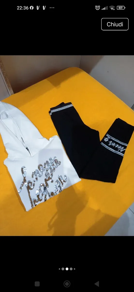 Set felpa e leggings 10/11 anni