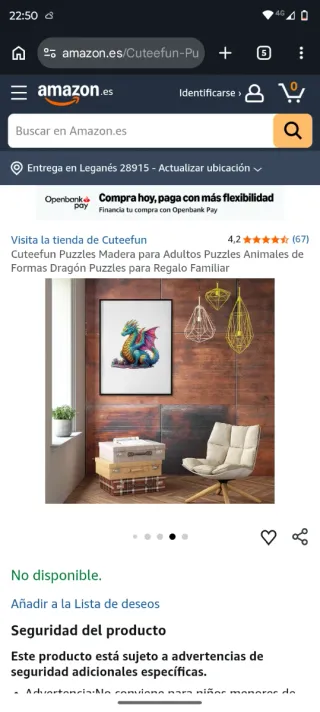 Puzzle Madera Dragón A3