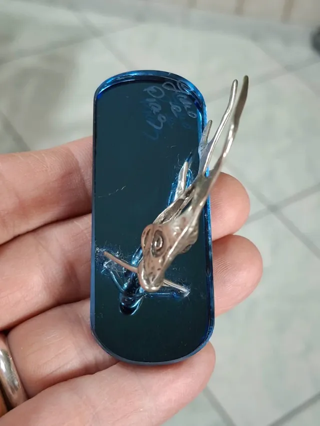 Fermacarte vetro e argento 800