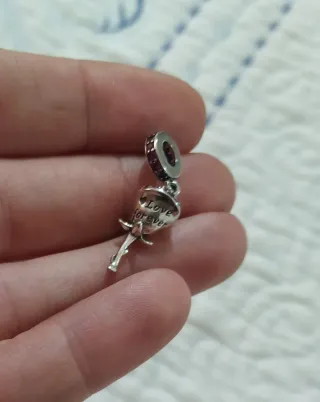 Charm Flor Rosa de Plata pulsera Pandora o collar