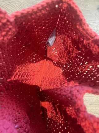 Bolso Oysho Macramé Rojo