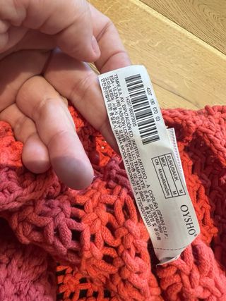 Bolso Oysho Macramé Rojo