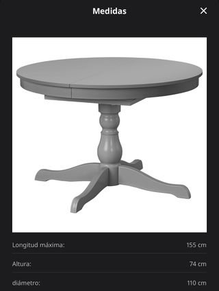 Mesa de comedor ovalada extensible