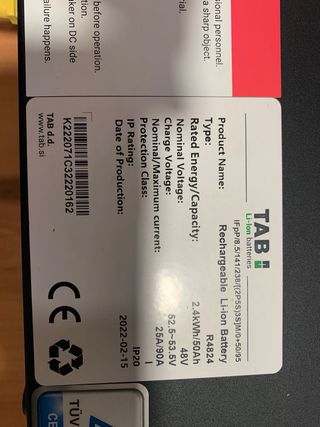 Batería Litio TAB R4824 2.4 Kw